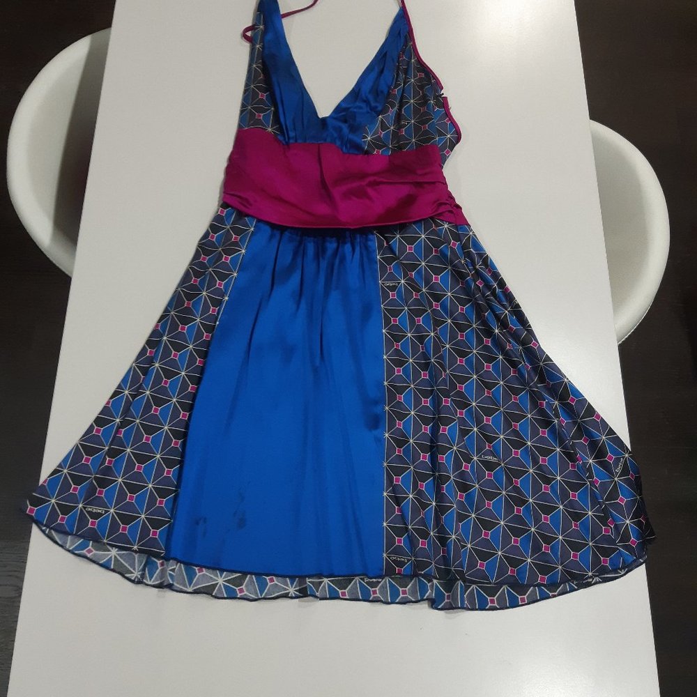 Bebe Short Blue Halter dress - XS